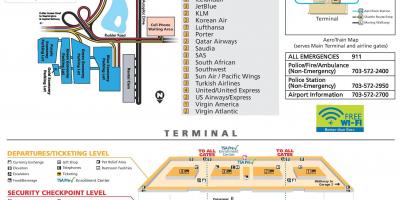 Вашингтон Даллес аеропорт карта