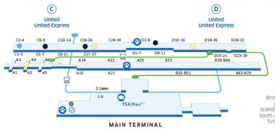 Карта Вашингтон аеропорт ОВР постійного струму 