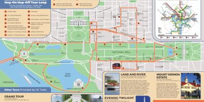 Вашингтон-хоп-хоп-офф автобус маршрут на карті