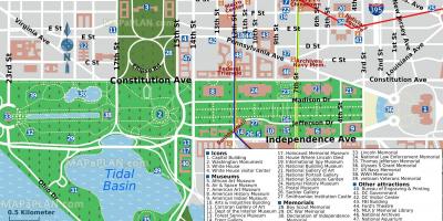 Карта Вашингтона головних визначних пам'яток