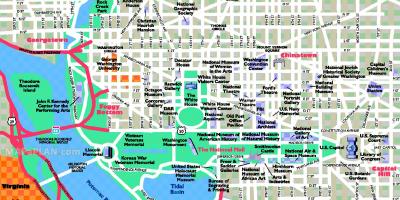 Туристичні пам'ятки Вашингтон округ Колумбія карта