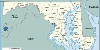 Карта Меріленд і Вашингтон, округ Колумбія