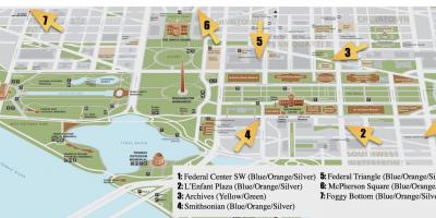 Прогулянки на карті Вашингтона пам'ятники постійного струму 
