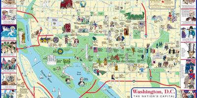 Вашингтон, округ Колумбія місця для відвідування на карті