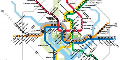 Вашингтон лінії метро DC карті