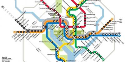 Вашингтон DC метро залізничний карта