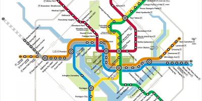 Вашингтон DC метро карта срібна лінія