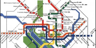 У Вашингтоні поїзд метро DC карті