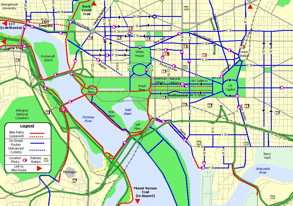 Карта достопримечательностей вашингтона