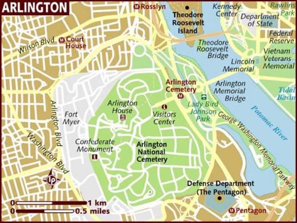 карта Арлінгтон Вашингтон