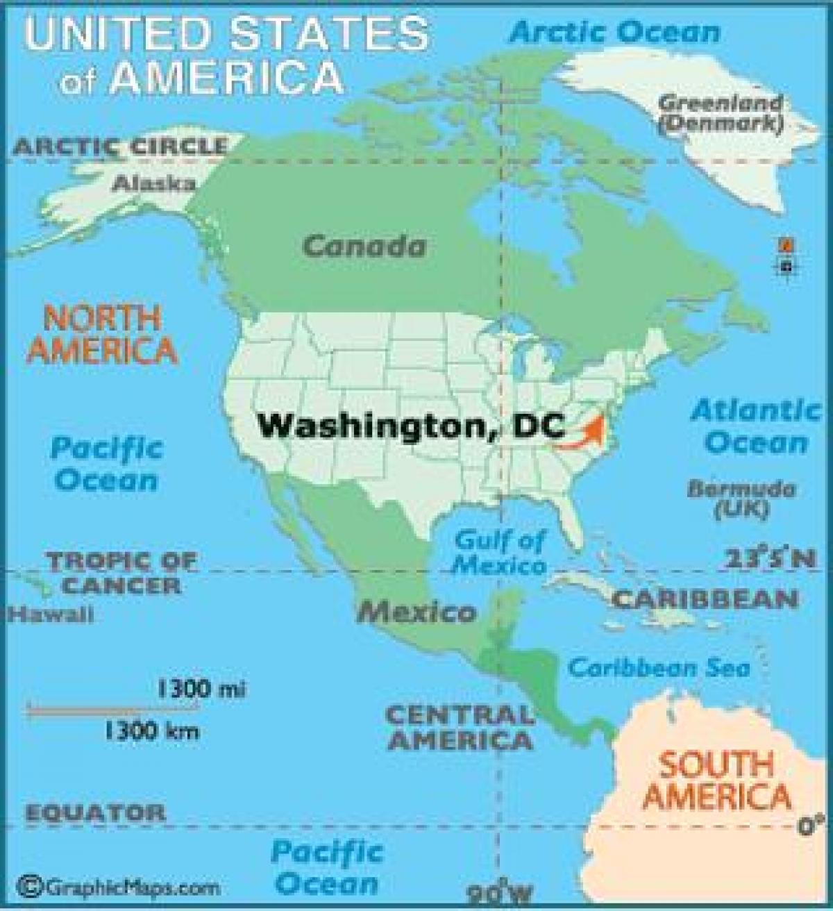 Вашингтон на карті світу