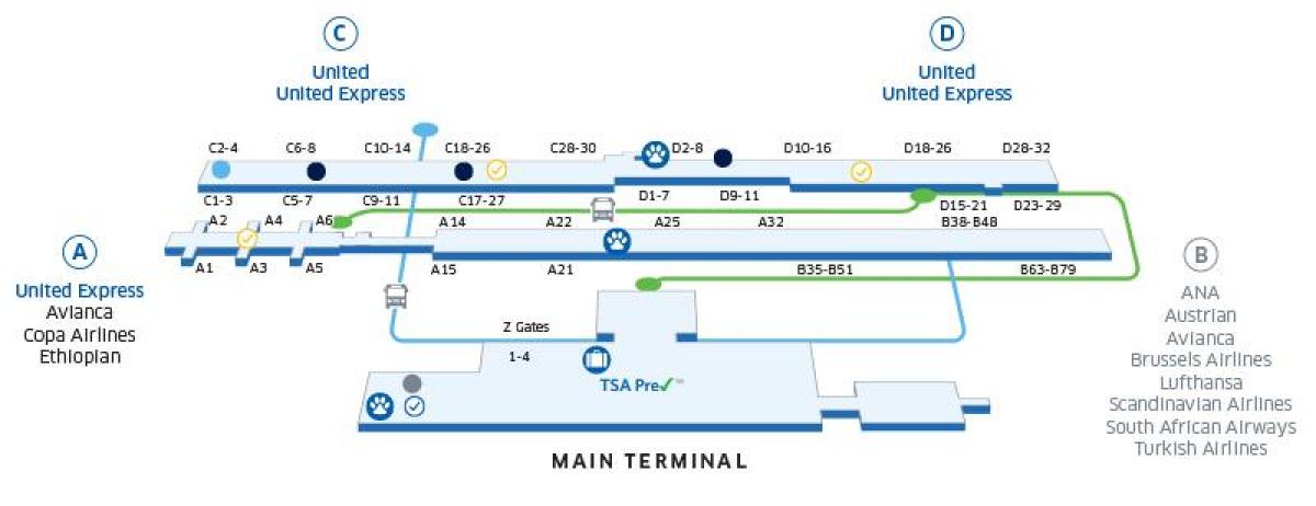 карта Вашингтон аеропорт ОВР постійного струму 