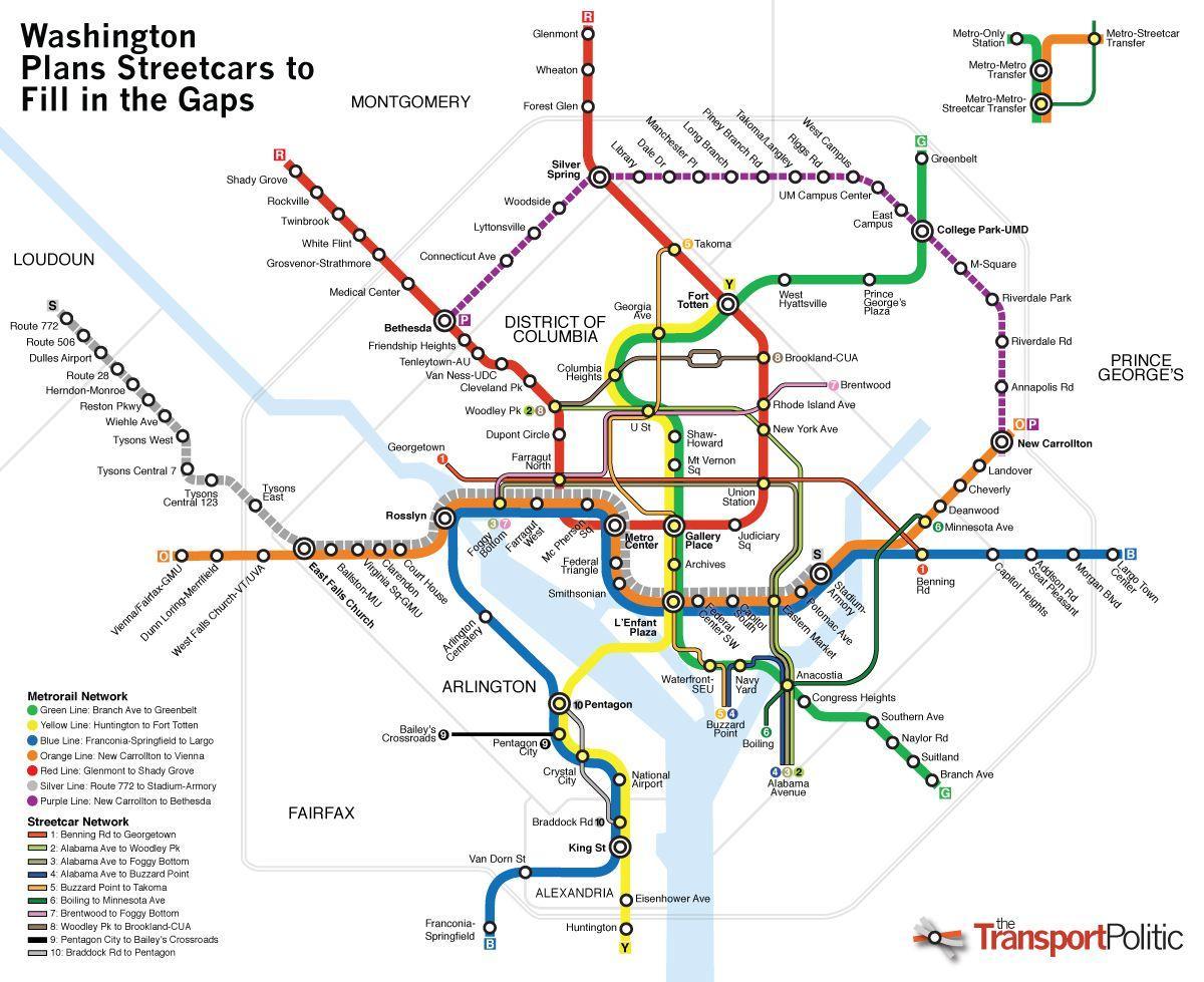 Вашингтон громадського транспорту карті