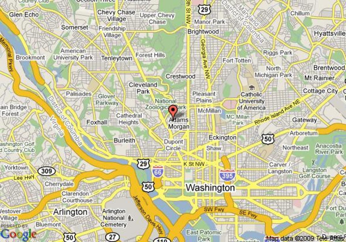 Калорама Вашингтоні карті