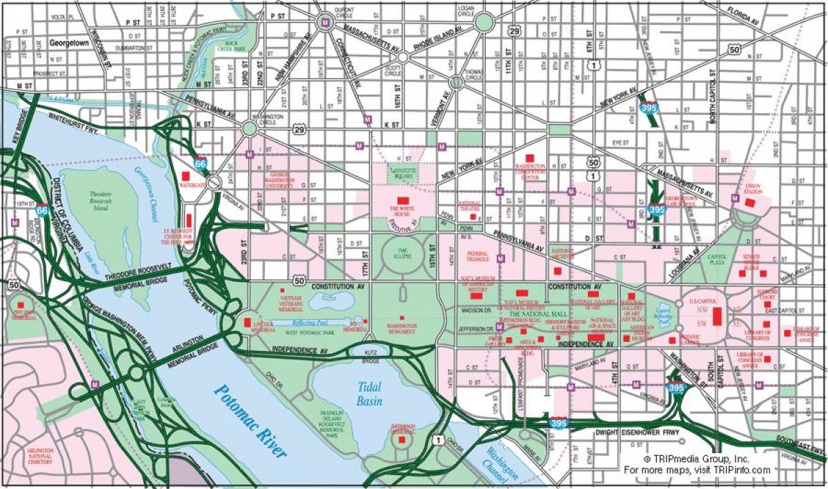 Вашингтон карта в центрі міста
