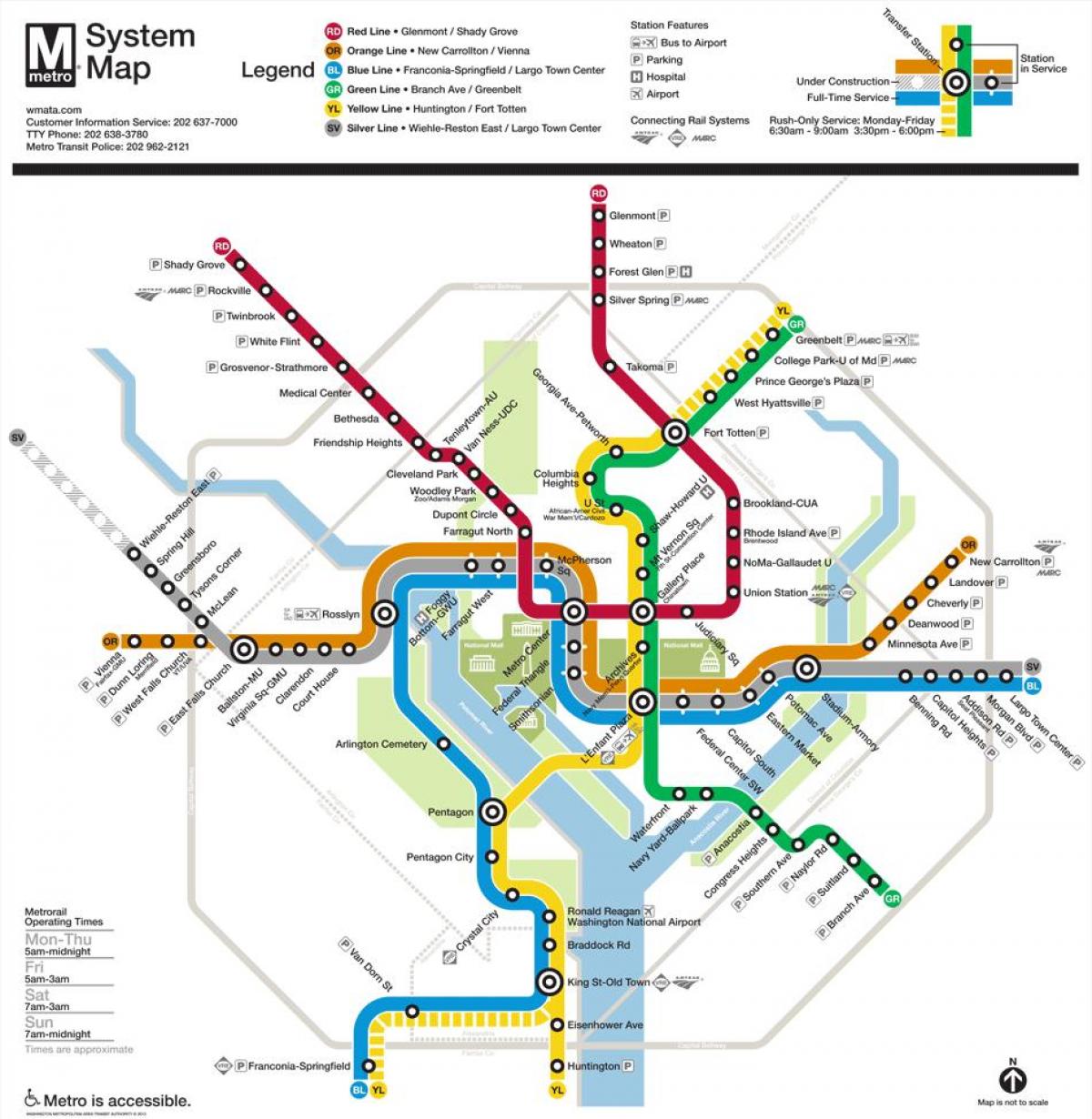метро DC карті 2015