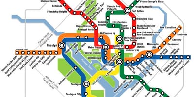 Вашингтон метро DC карті