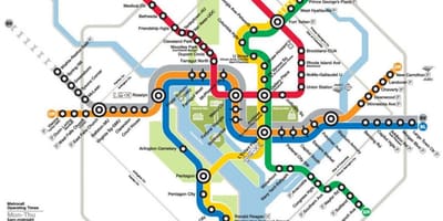 Вашингтон DC метро залізничний карта