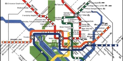 У Вашингтоні поїзд метро DC карті