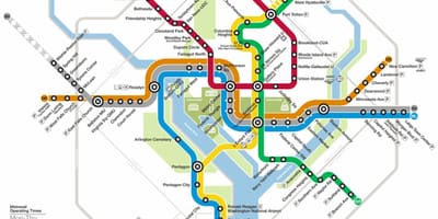 Вашингтонської системи метро DC карті